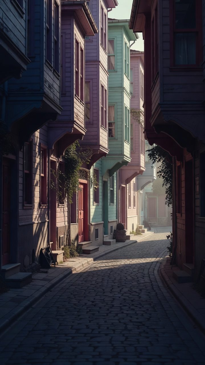 Taş döşeli tarihî İstanbul sokağı