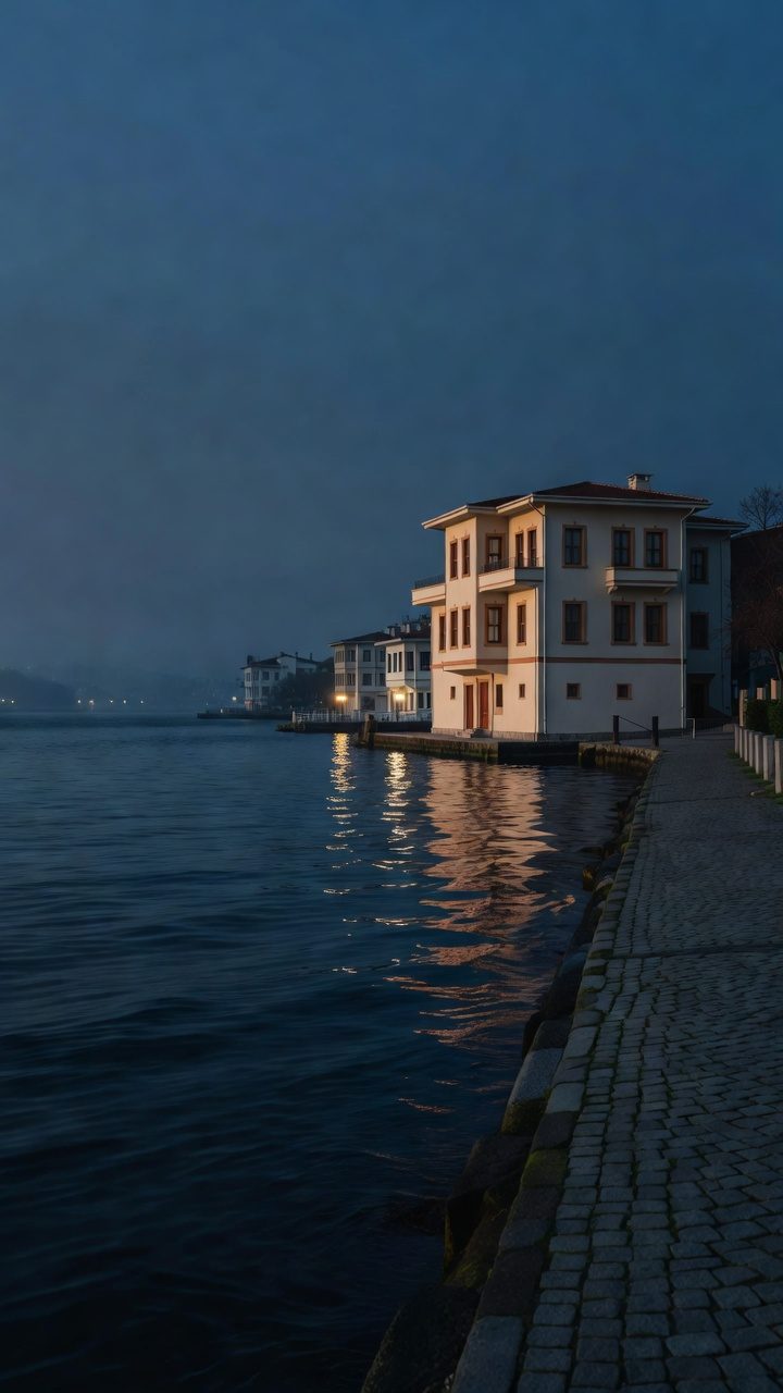 Boğaz kıyısında sakin yalı manzarası